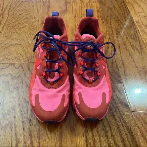 Nike Air Max 270 React in Mystic Red/Pink Blast/Habanero Red/Bright Crimson SZ 9 - Picture 6 of 15